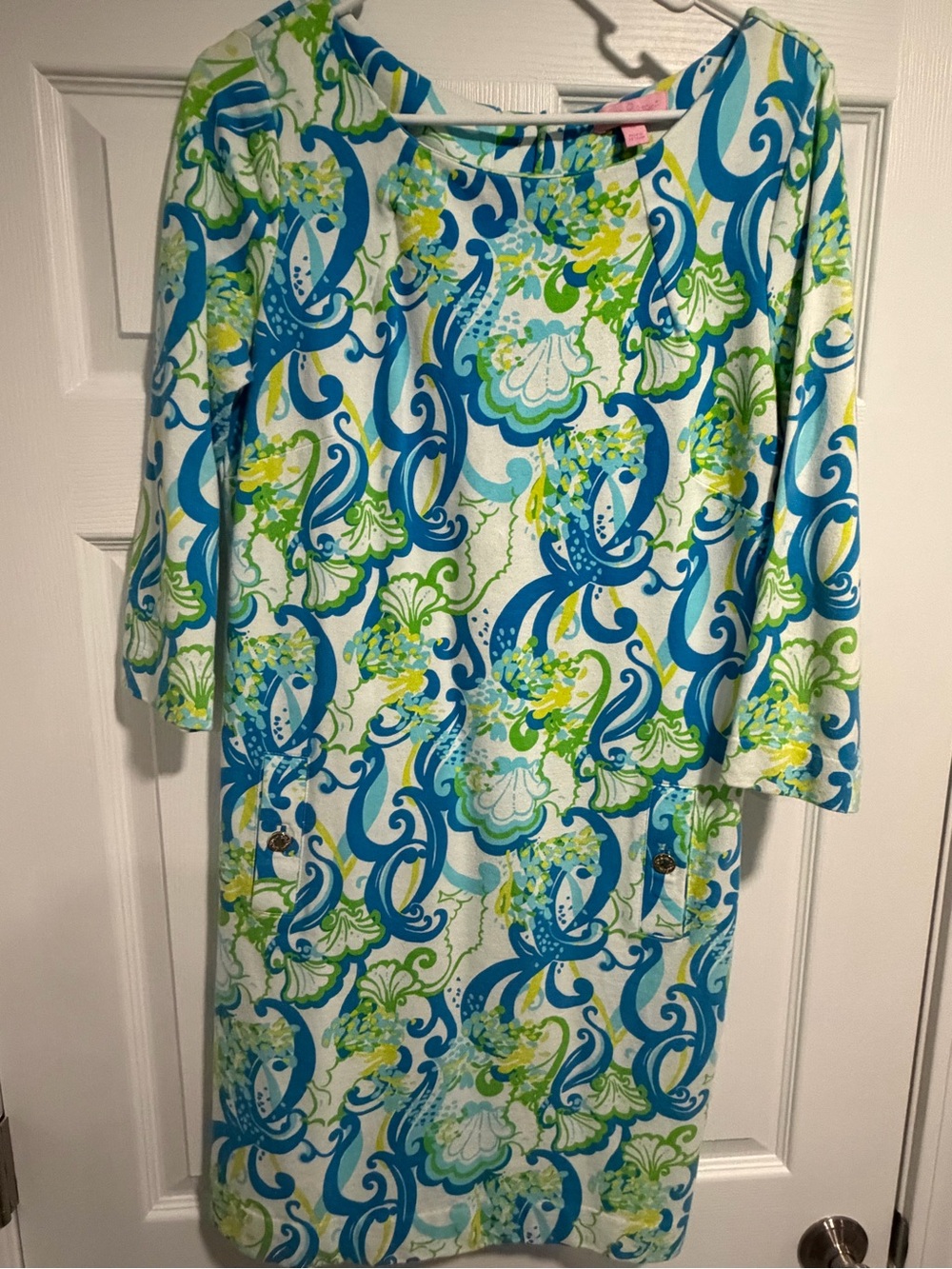 Lilly Pulitzer Women's Blue & Green Printed Shift Dress